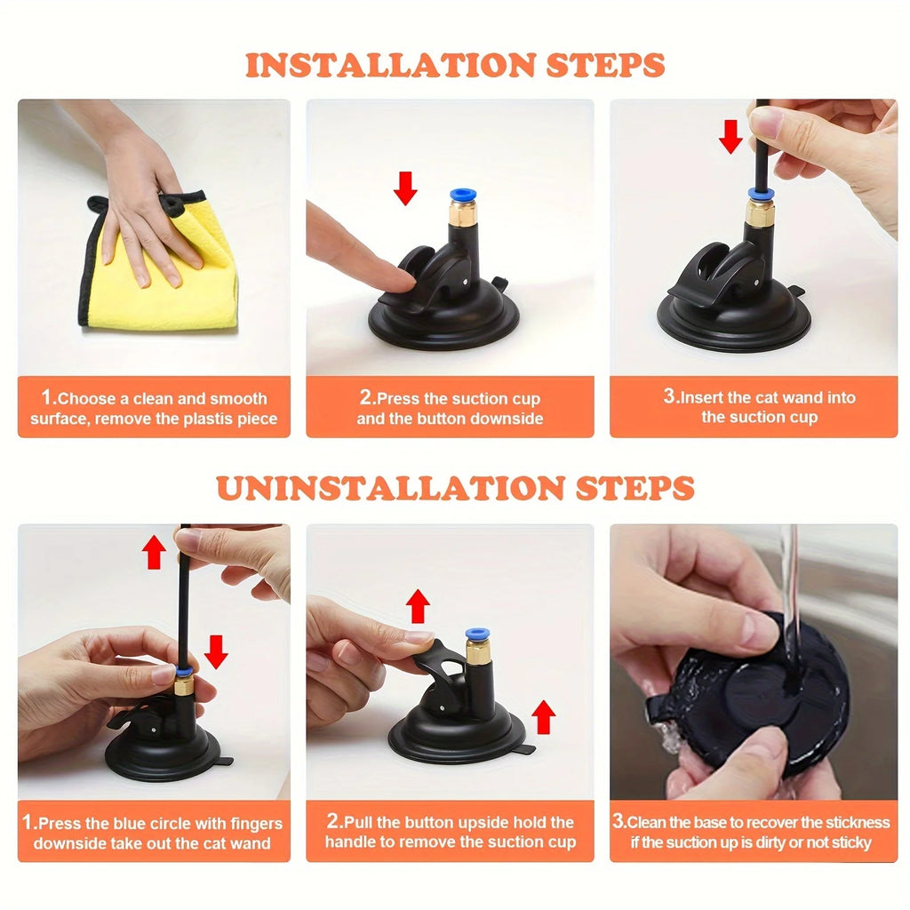 Interactive Cat Teaser Toy with Suction Cup