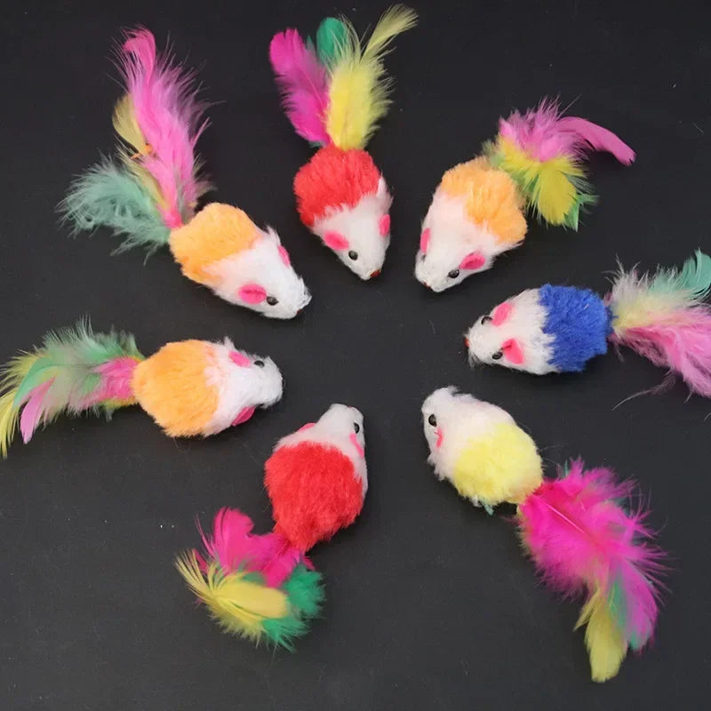 Interactive Feather Mouse Cat Toy