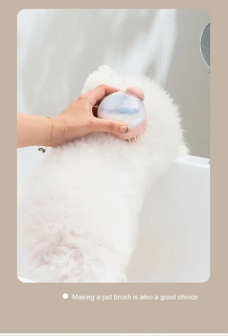 Silicone Pet Bath Brush with Shampoo Dispenser