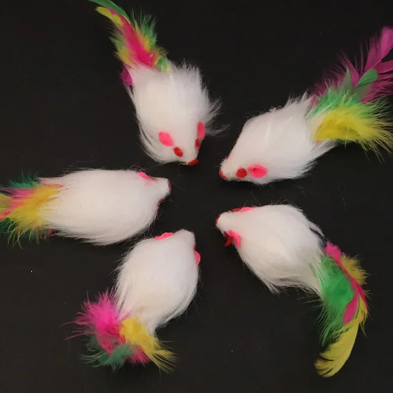 Interactive Feather Mouse Cat Toy