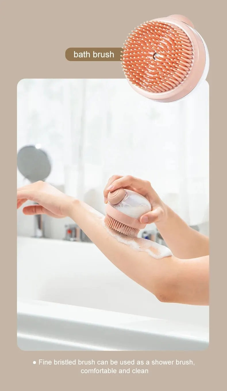 Silicone Pet Bath Brush with Shampoo Dispenser