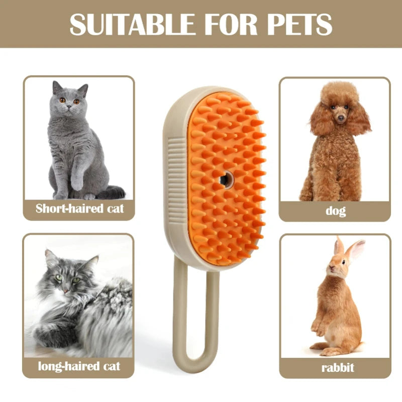 3-in-1 Steam Brush for Cats & Dogs
