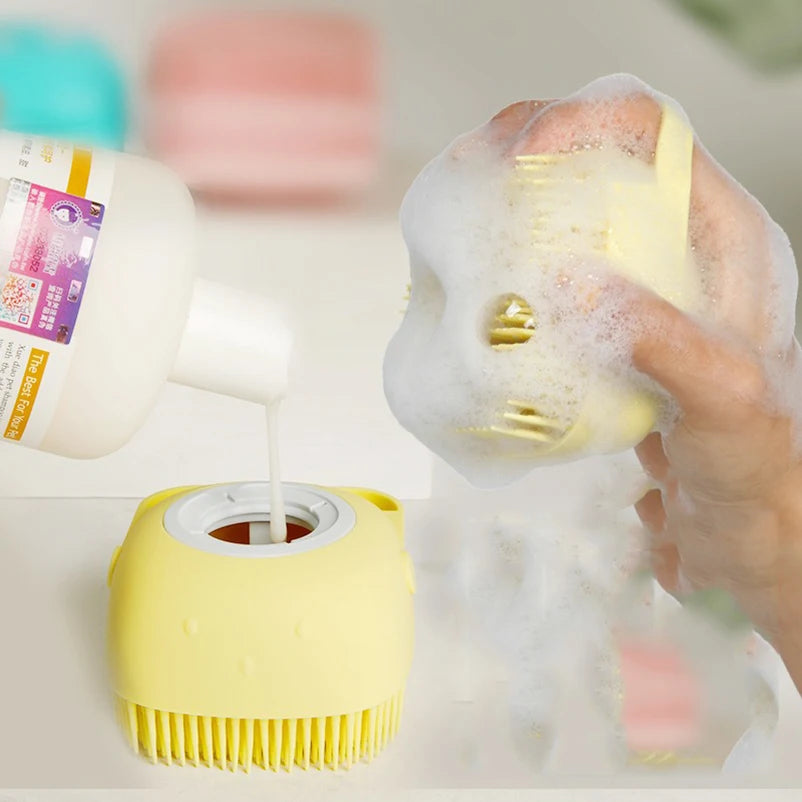 Pet Shampoo Brush with Soap Dispenser
