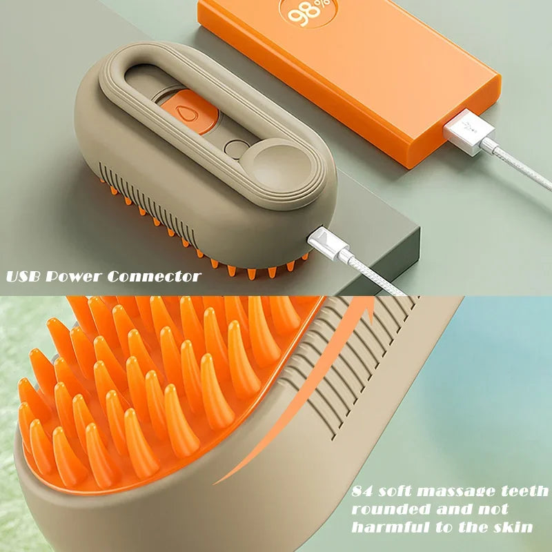 3-in-1 Steam Brush for Cats & Dogs