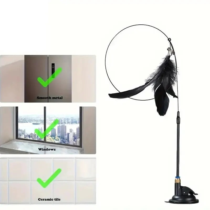 Interactive Cat Teaser Toy with Suction Cup