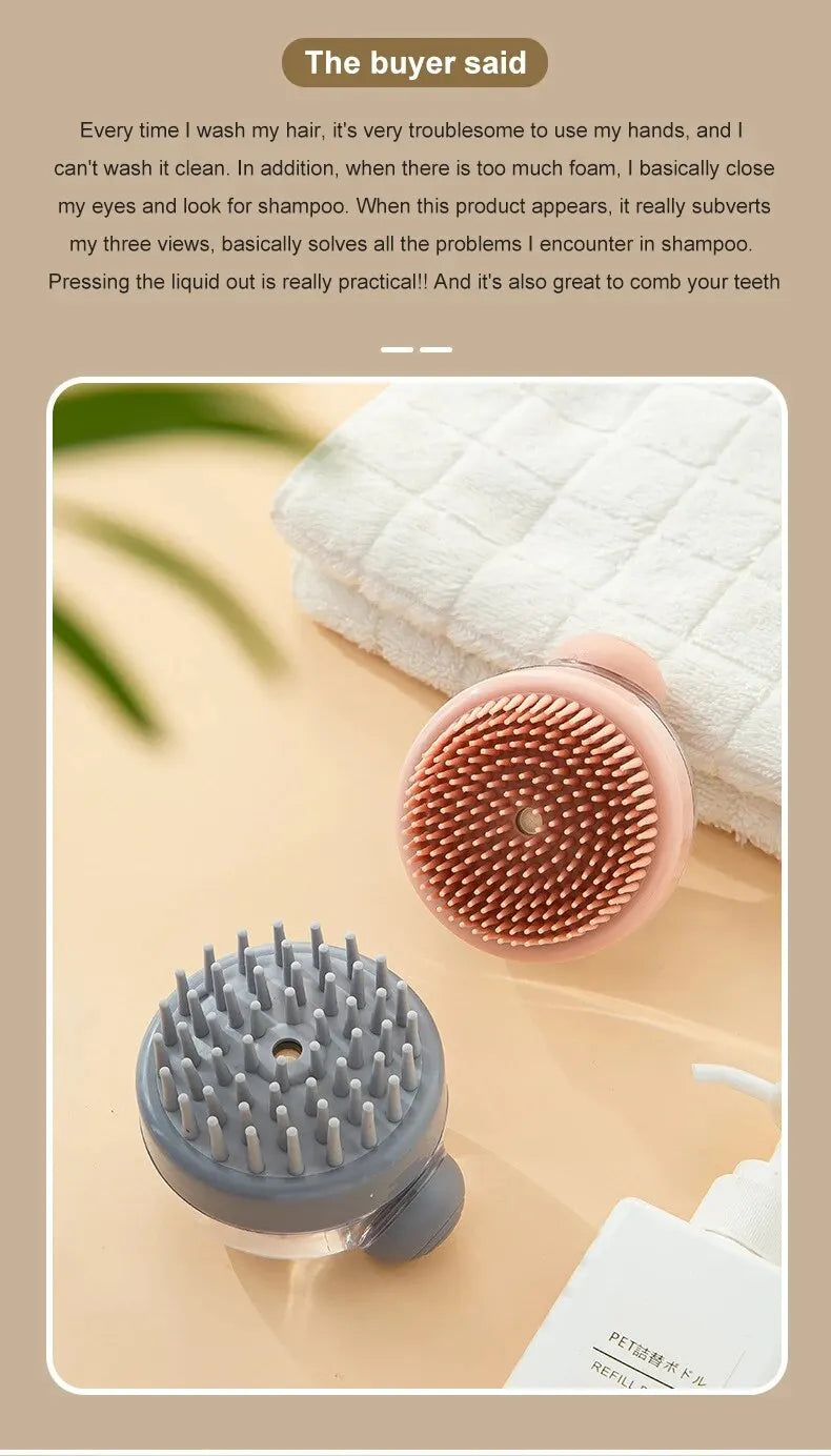 Silicone Pet Bath Brush with Shampoo Dispenser