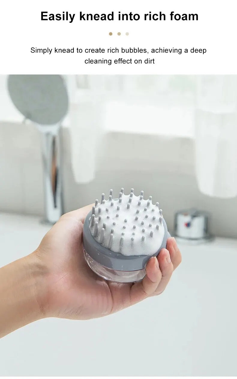 Silicone Pet Bath Brush with Shampoo Dispenser