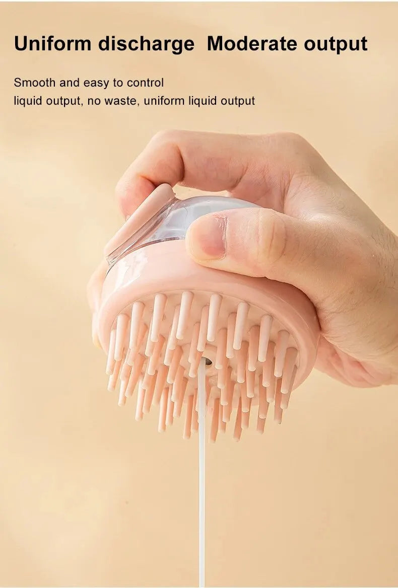 Silicone Pet Bath Brush with Shampoo Dispenser