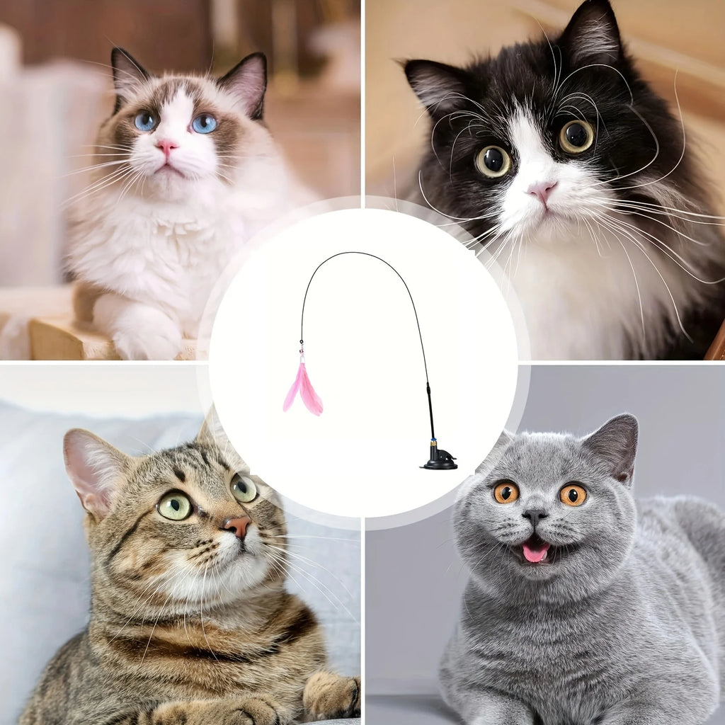 Interactive Cat Teaser Toy with Suction Cup