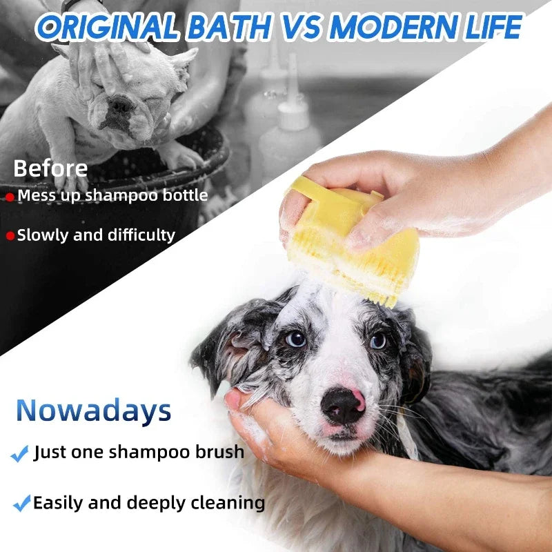 Pet Shampoo Brush with Soap Dispenser