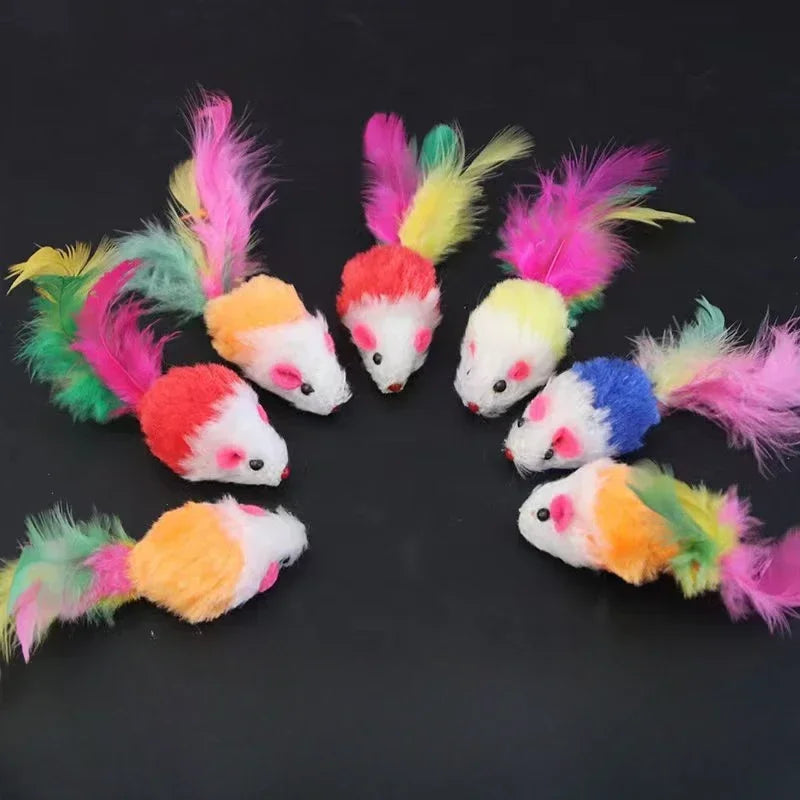 Interactive Feather Mouse Cat Toy