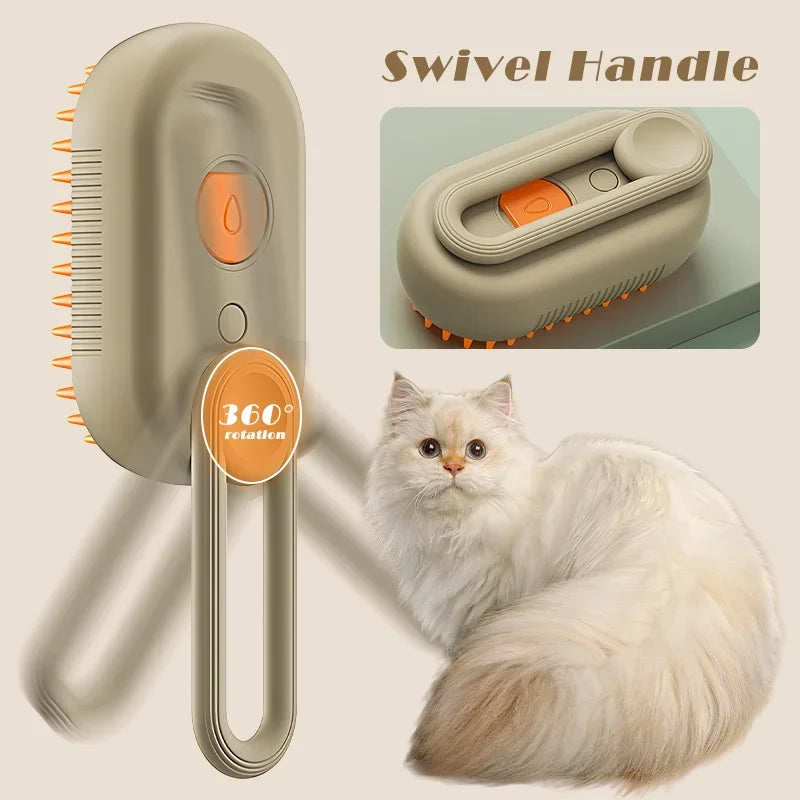 3-in-1 Steam Brush for Cats & Dogs