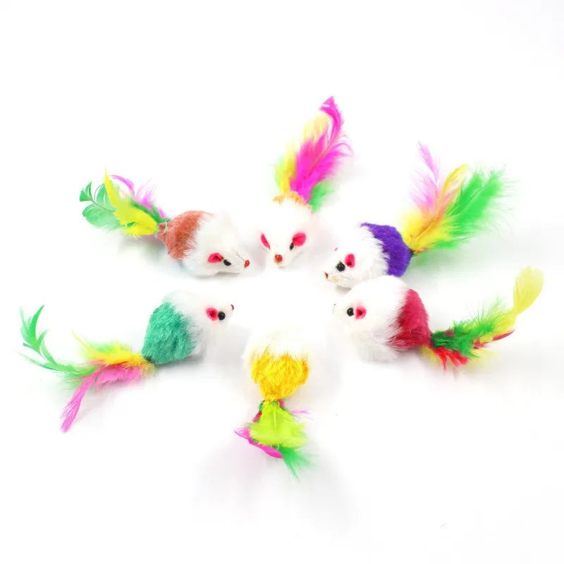 Interactive Feather Mouse Cat Toy