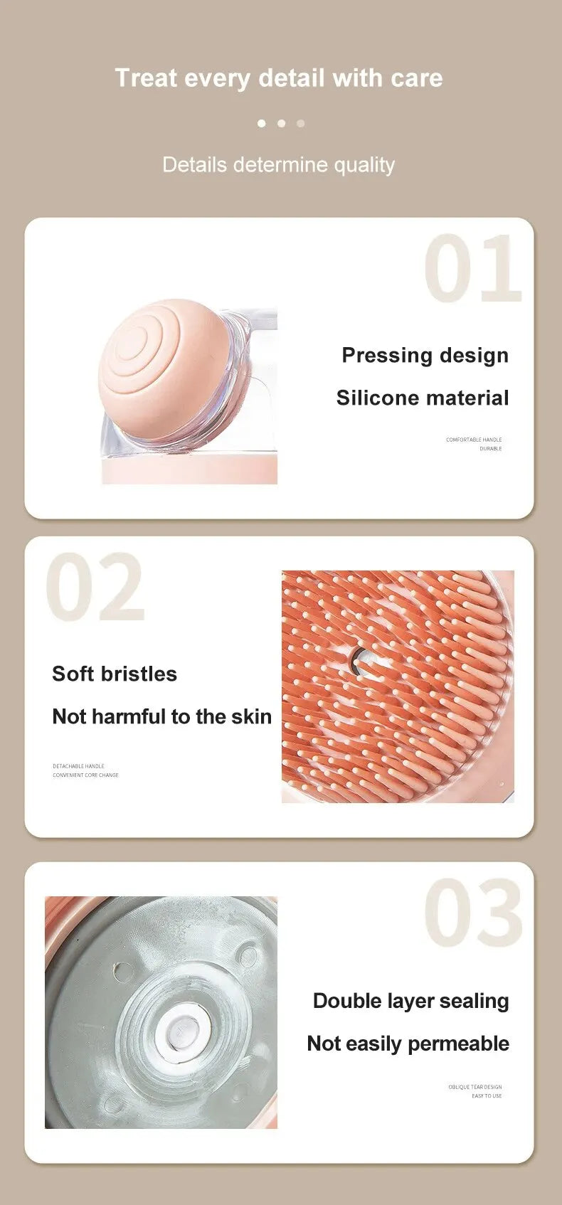 Silicone Pet Bath Brush with Shampoo Dispenser