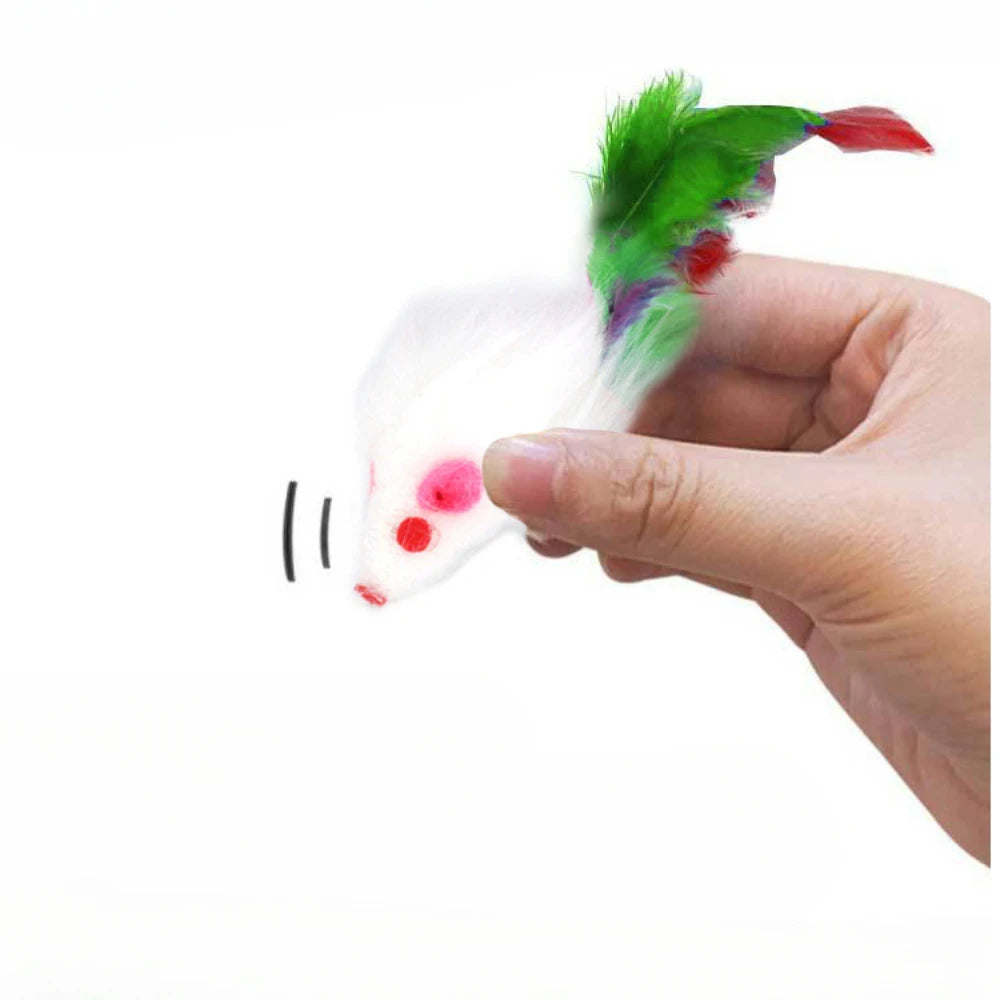 Interactive Feather Mouse Cat Toy