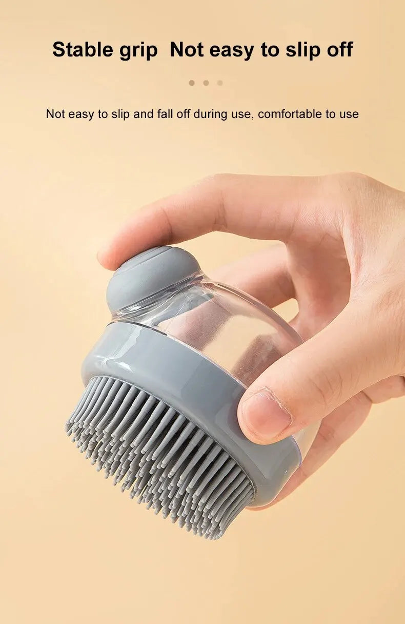 Silicone Pet Bath Brush with Shampoo Dispenser
